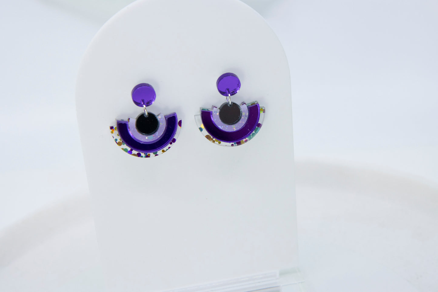 Geometric earrings "DINA" – design with hanging elements