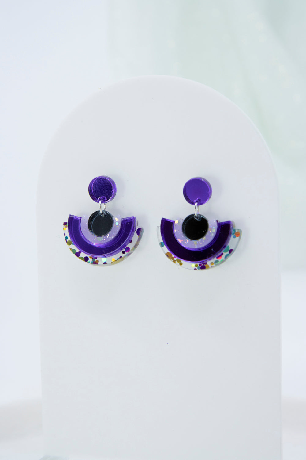 Geometric earrings "DINA" – design with hanging elements