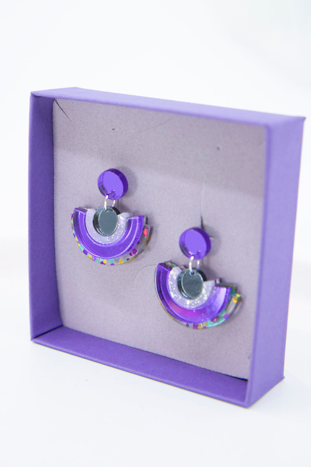 Geometric earrings "DINA" – design with hanging elements