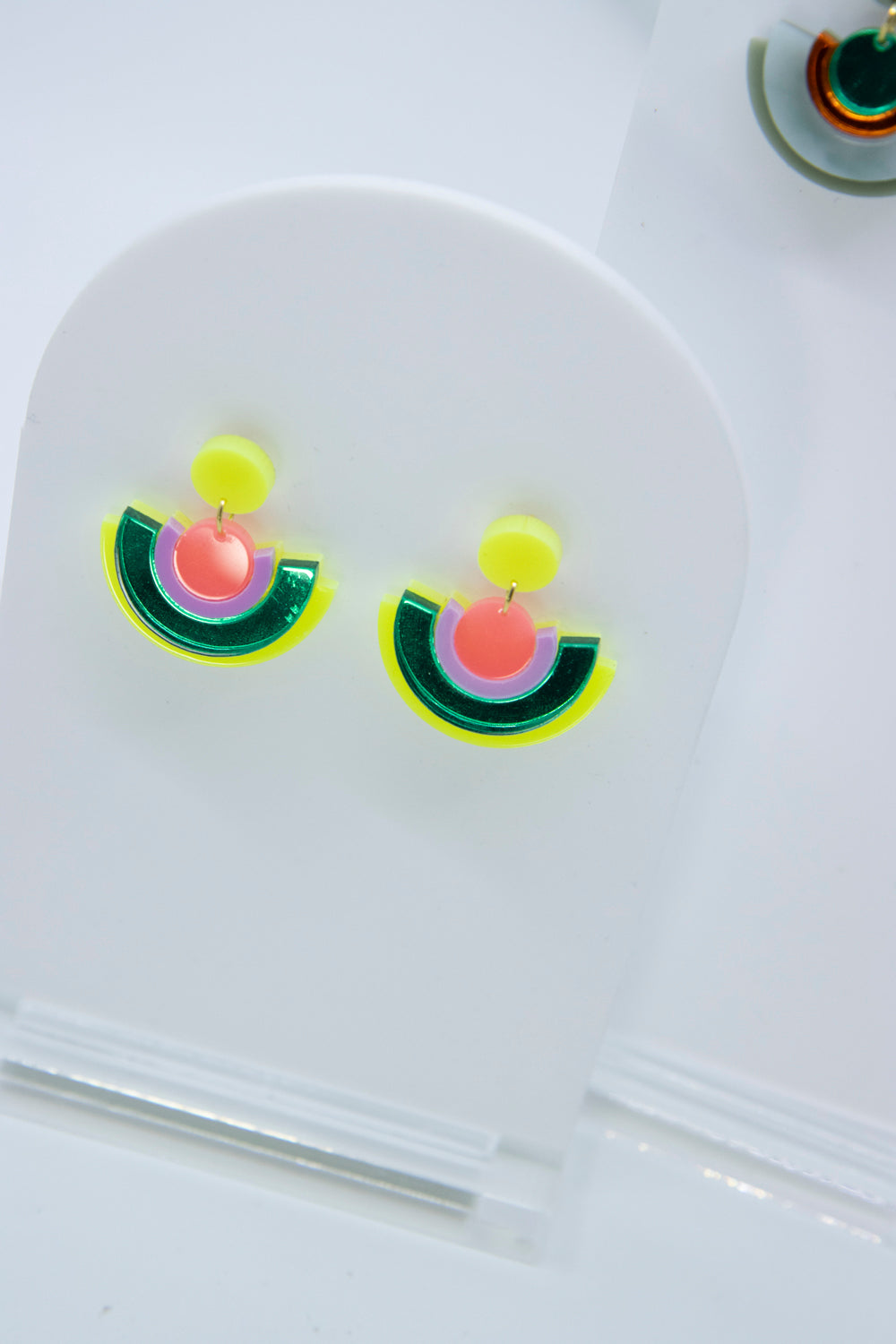 Geometric earrings "DINA" – design with hanging elements