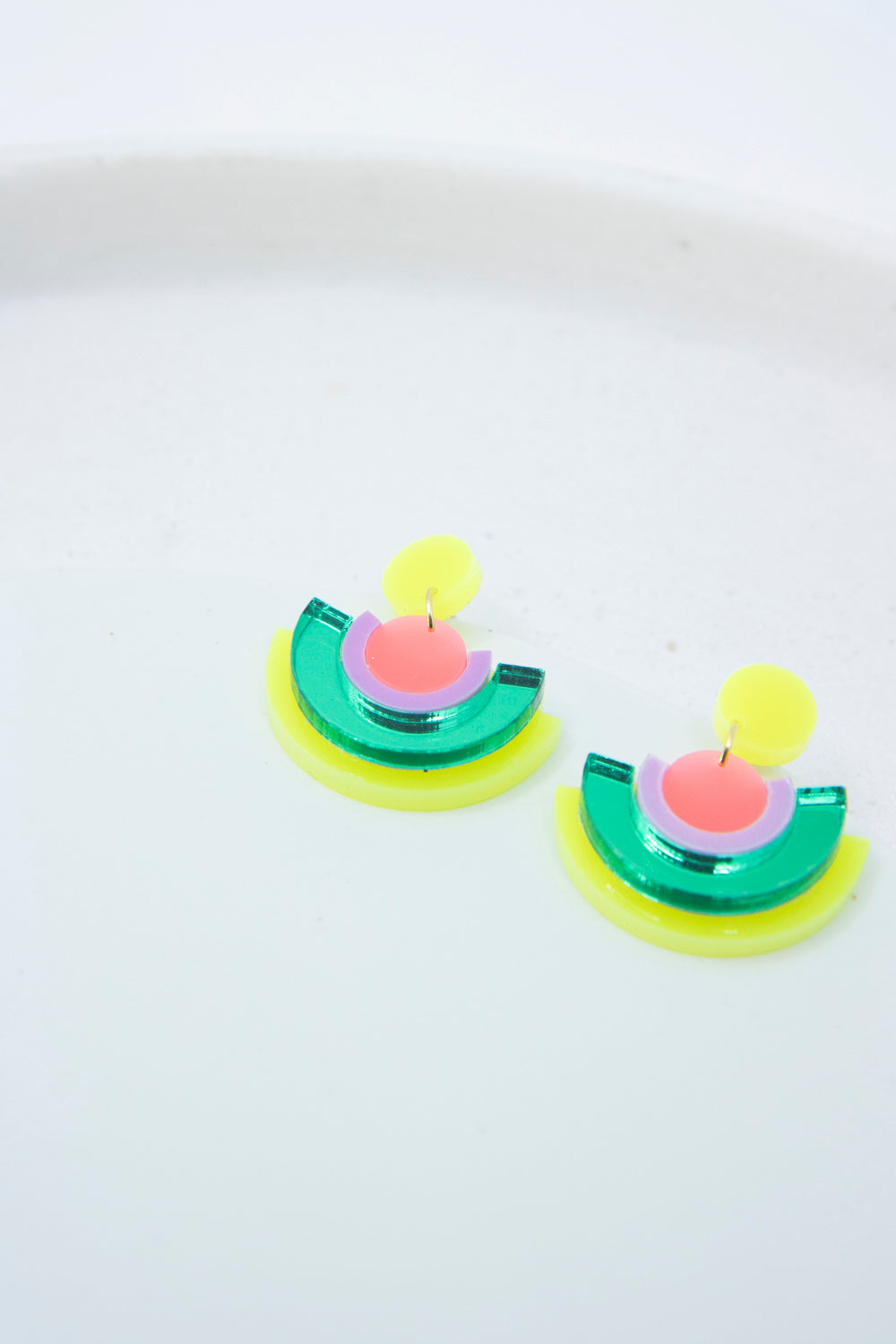 Geometric earrings "DINA" – design with hanging elements