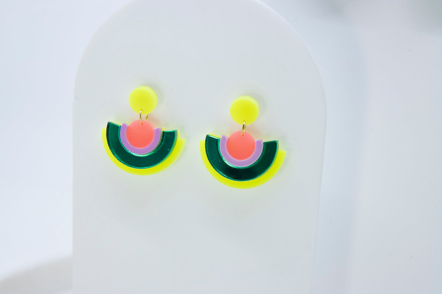 Geometric earrings "DINA" – design with hanging elements