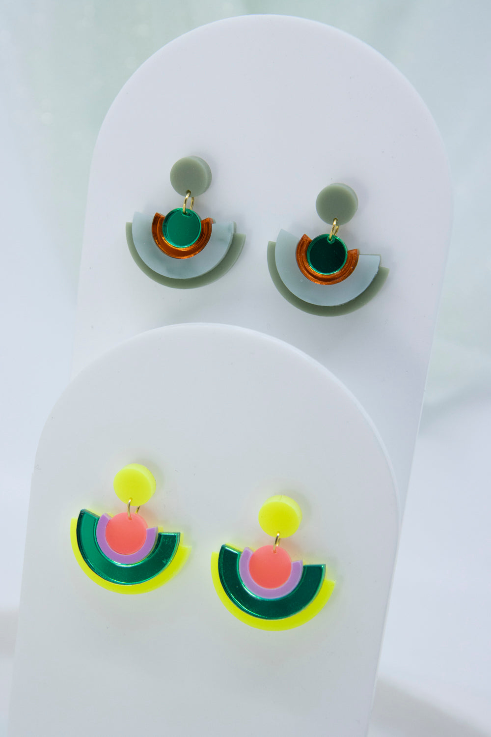 Geometric earrings "DINA" – design with hanging elements