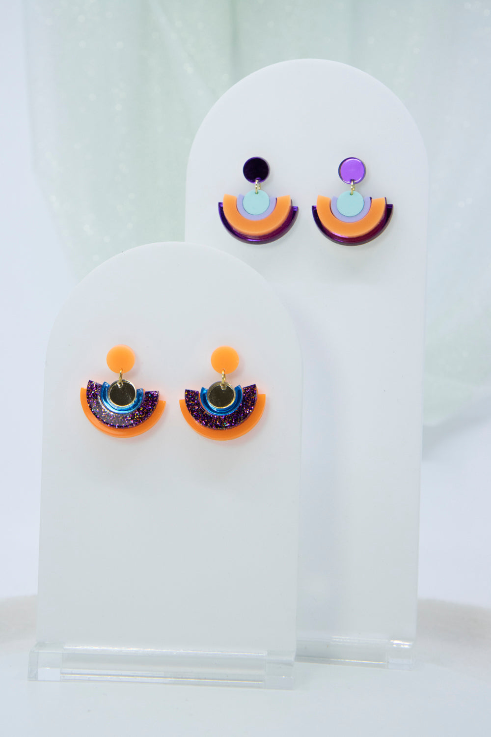 Geometric earrings "DINA" – design with hanging elements