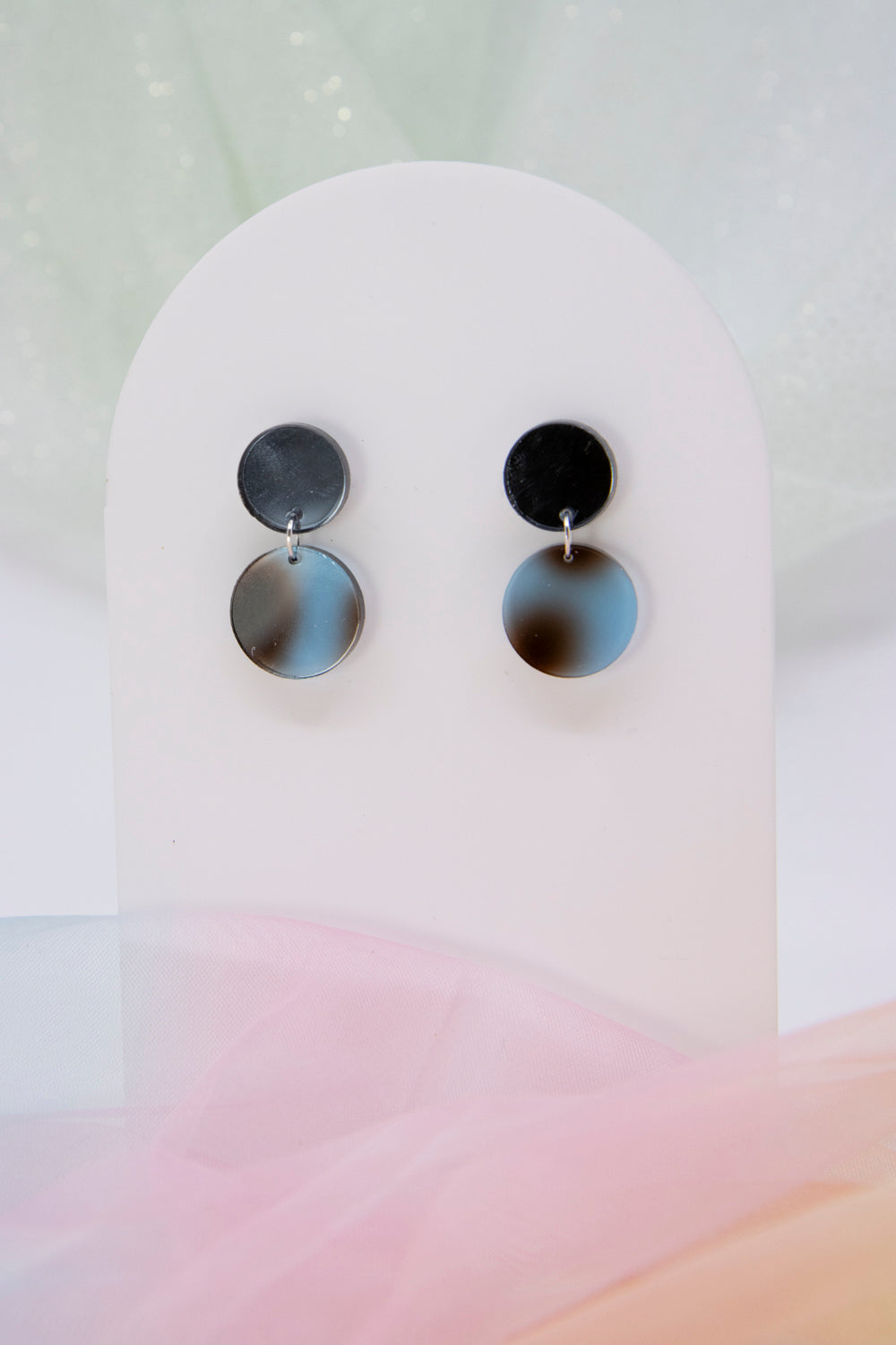 Elegante Schildpatt OhrStecker "NENA" mit Spiegeleffect