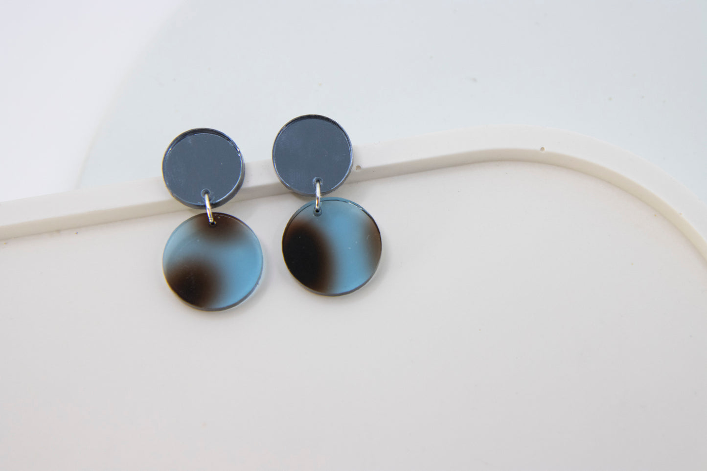 Elegante Schildpatt OhrStecker "NENA" mit Spiegeleffect