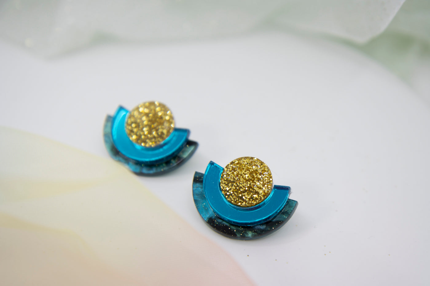 NINA earrings – Geometric design with colorful accents