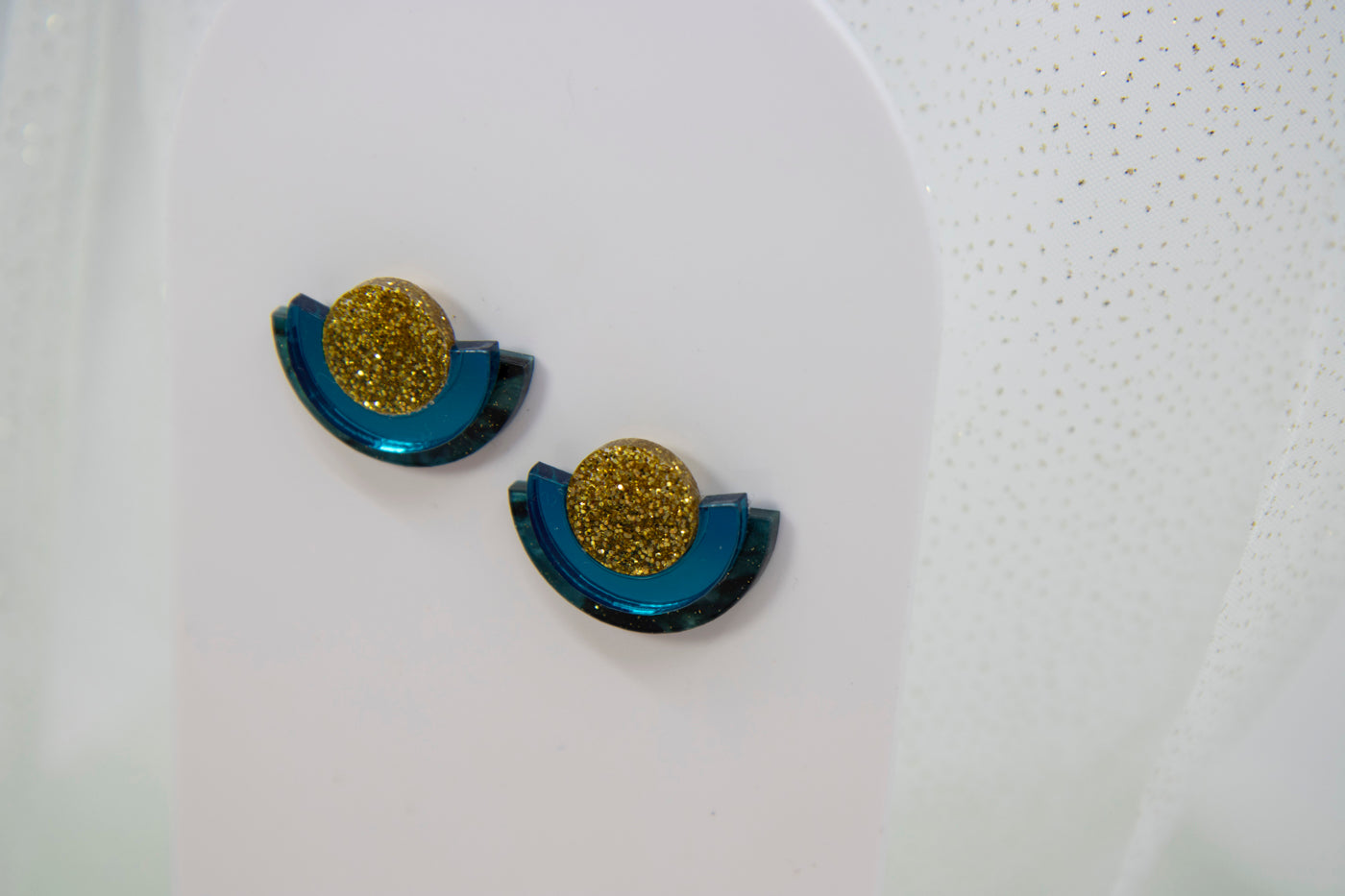 NINA earrings – Geometric design with colorful accents