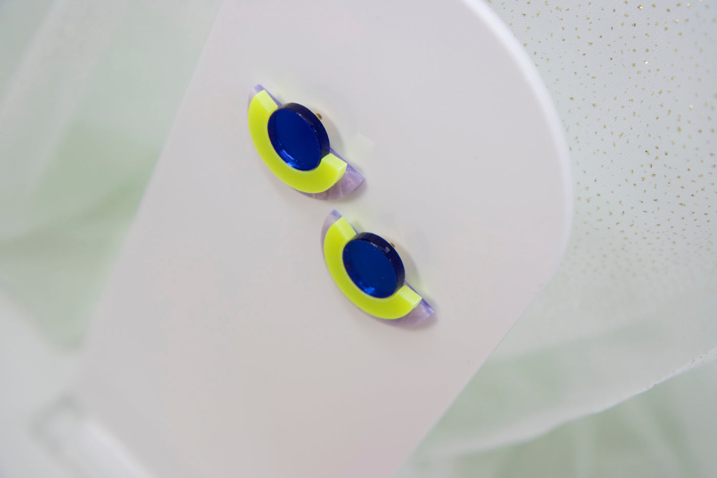 Earrings NINA Eye-catching design with bright colors made of acrylic