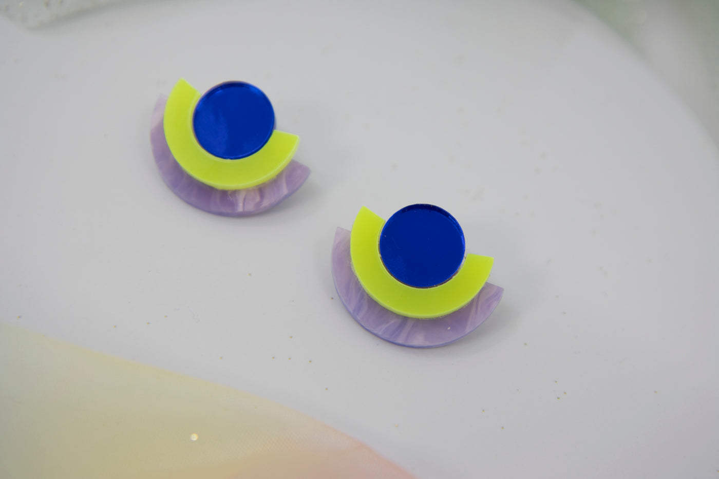 Earrings NINA Eye-catching design with bright colors made of acrylic