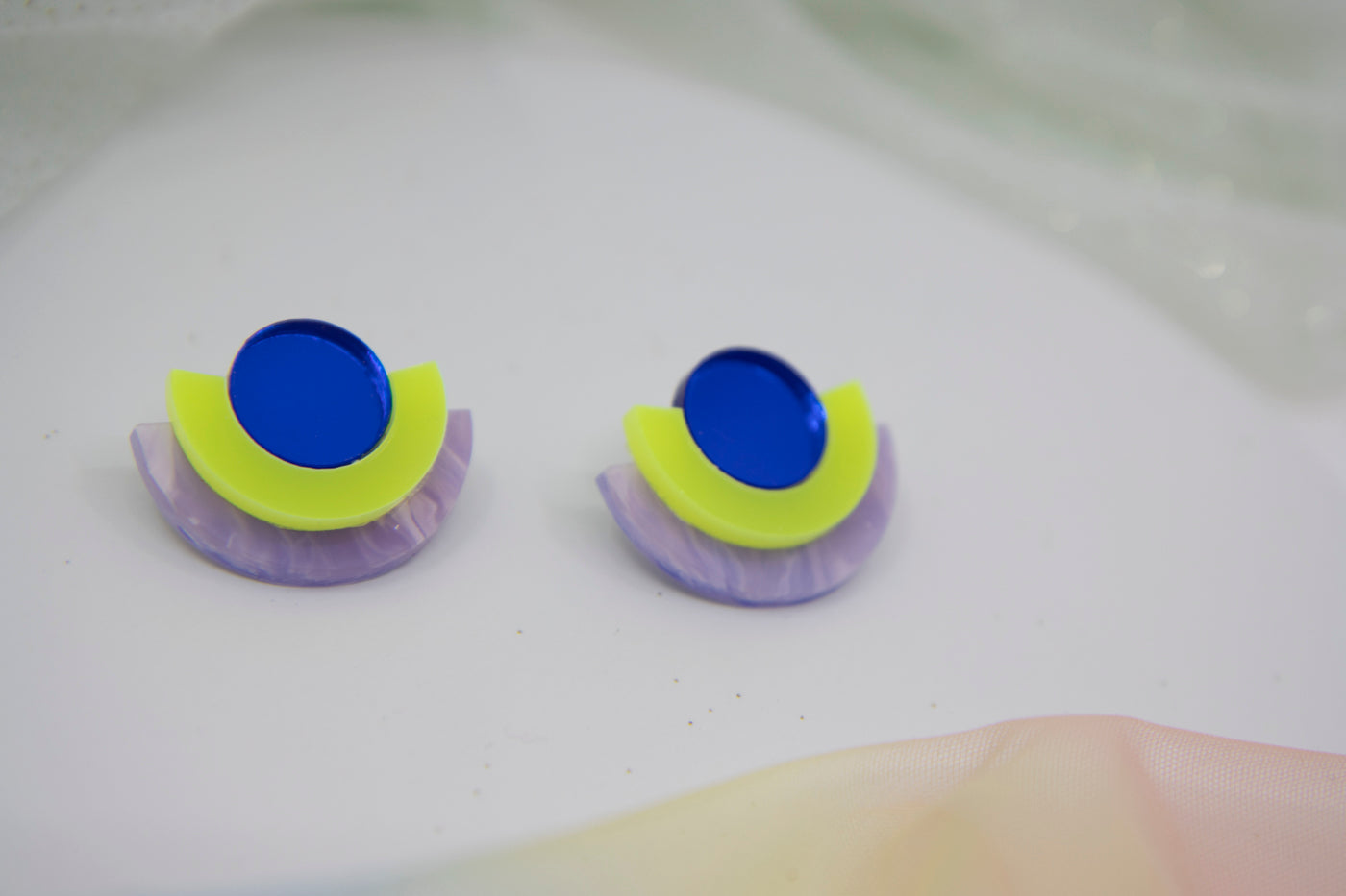Earrings NINA Eye-catching design with bright colors made of acrylic