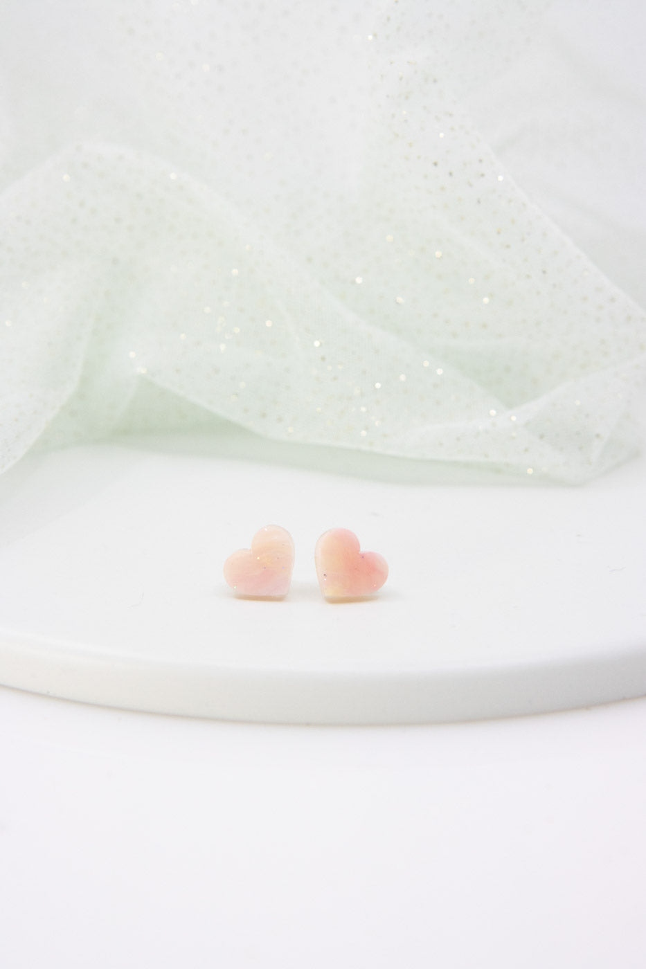 MARBLE Mini Heart Acrylic Earrings – Design with a unique play of colors