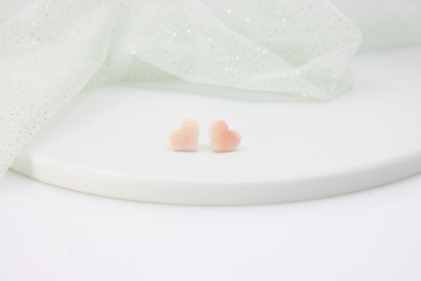 MARBLE Mini Heart Acrylic Earrings – Design with a unique play of colors
