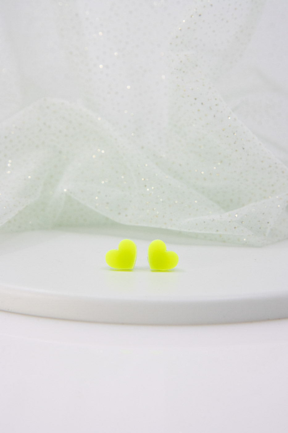 NEON Mini Heart Acrylic Stud Earrings – Luminous Design