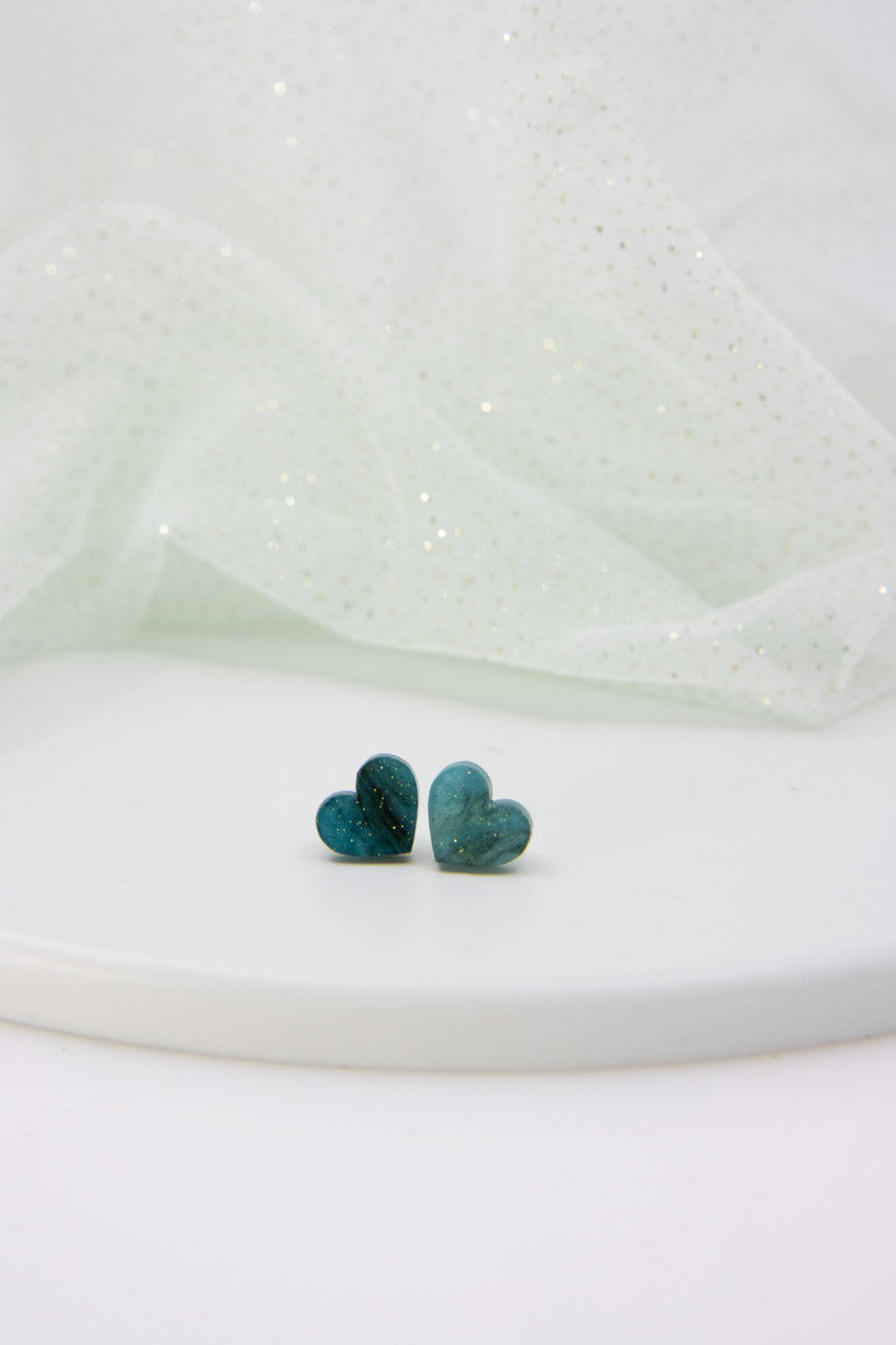 MARBLE Mini Heart Acrylic Earrings – Design with a unique play of colors