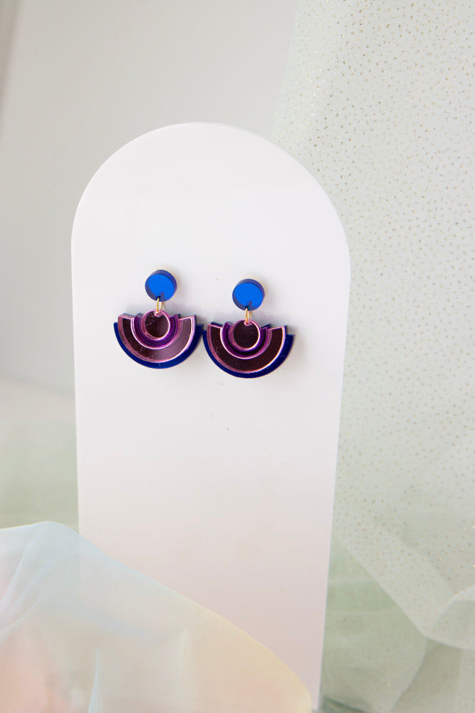 Individual ear studs "BINA ME" made of acrylic, lasered geometric