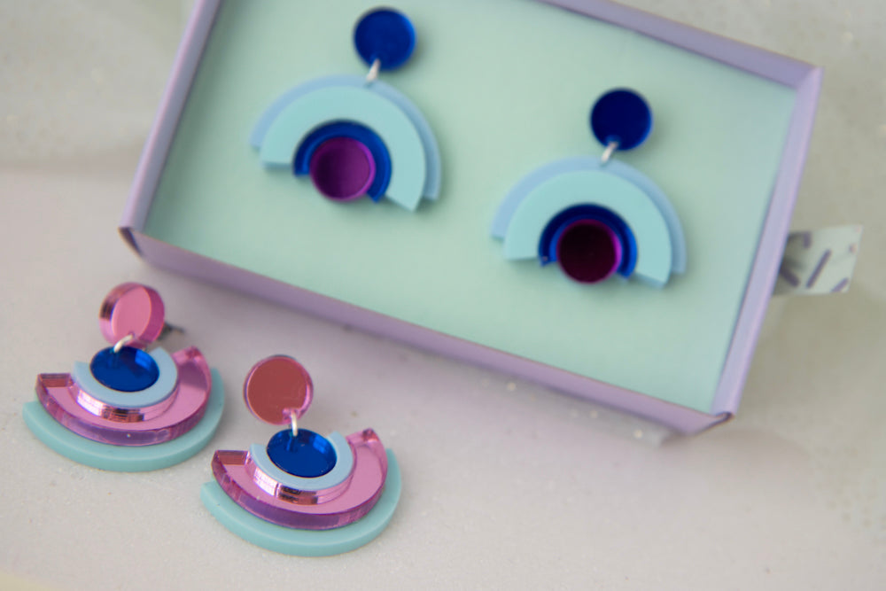 Geometrische OhrStecker "DINA" – Design mit Hängenden Elementen