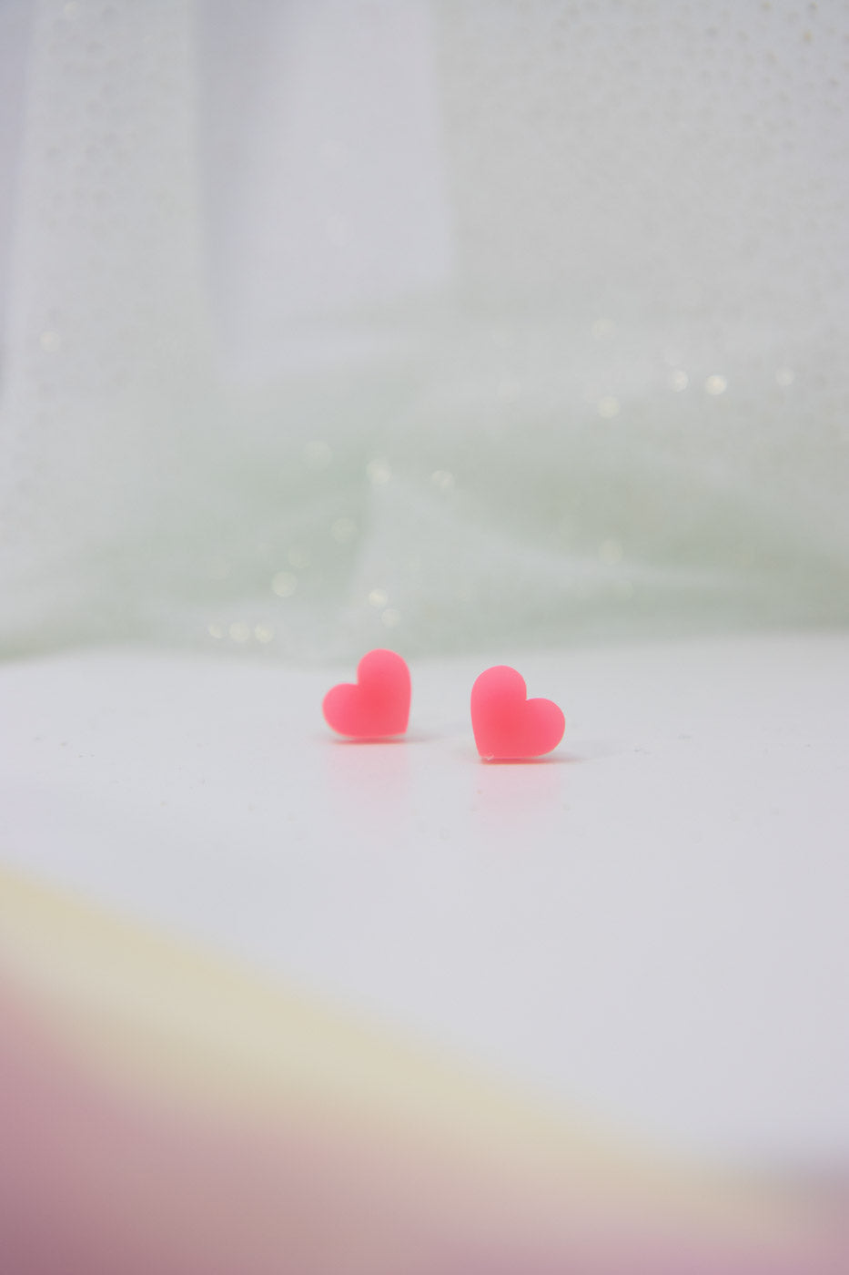 NEON Mini Heart Acrylic Stud Earrings – Luminous Design