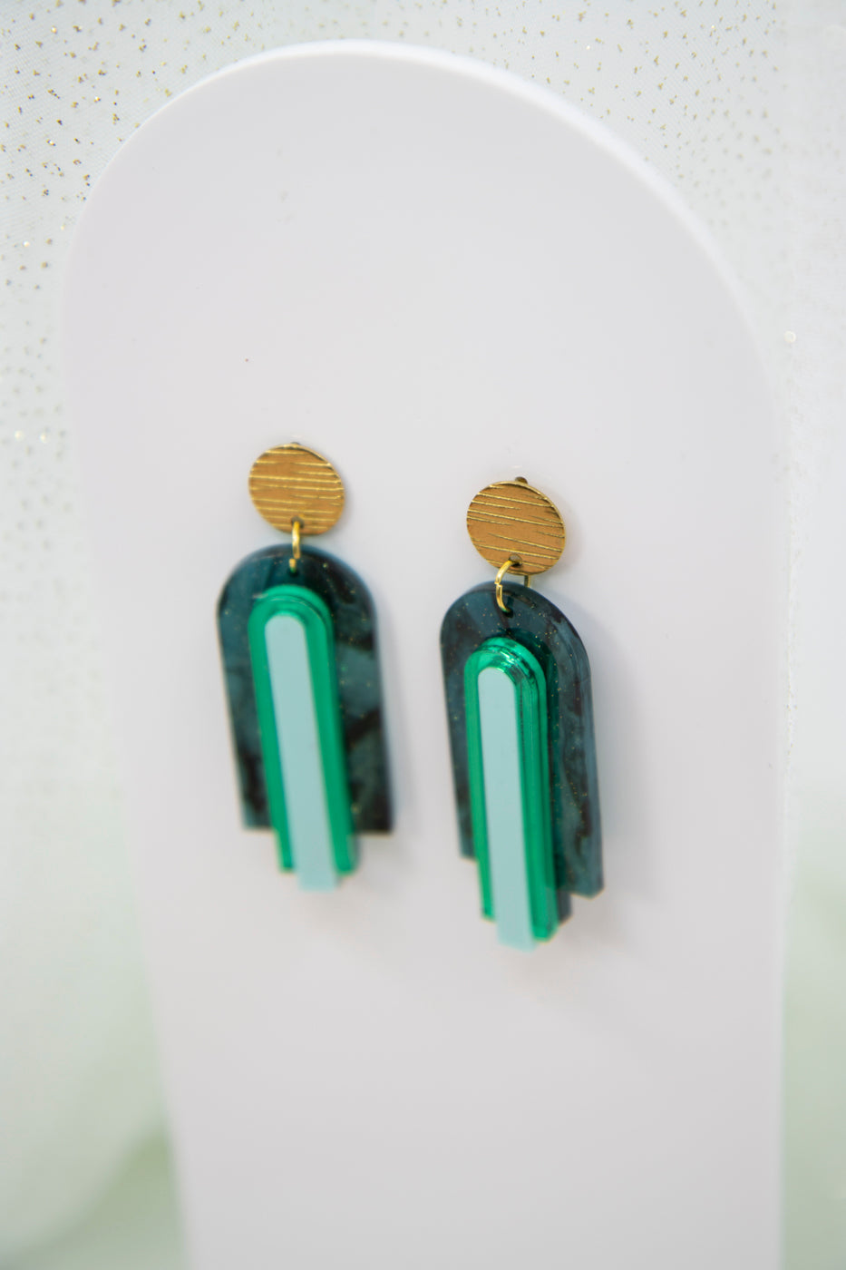 Artdeco earrings “GINA” – EMERALD EDITION