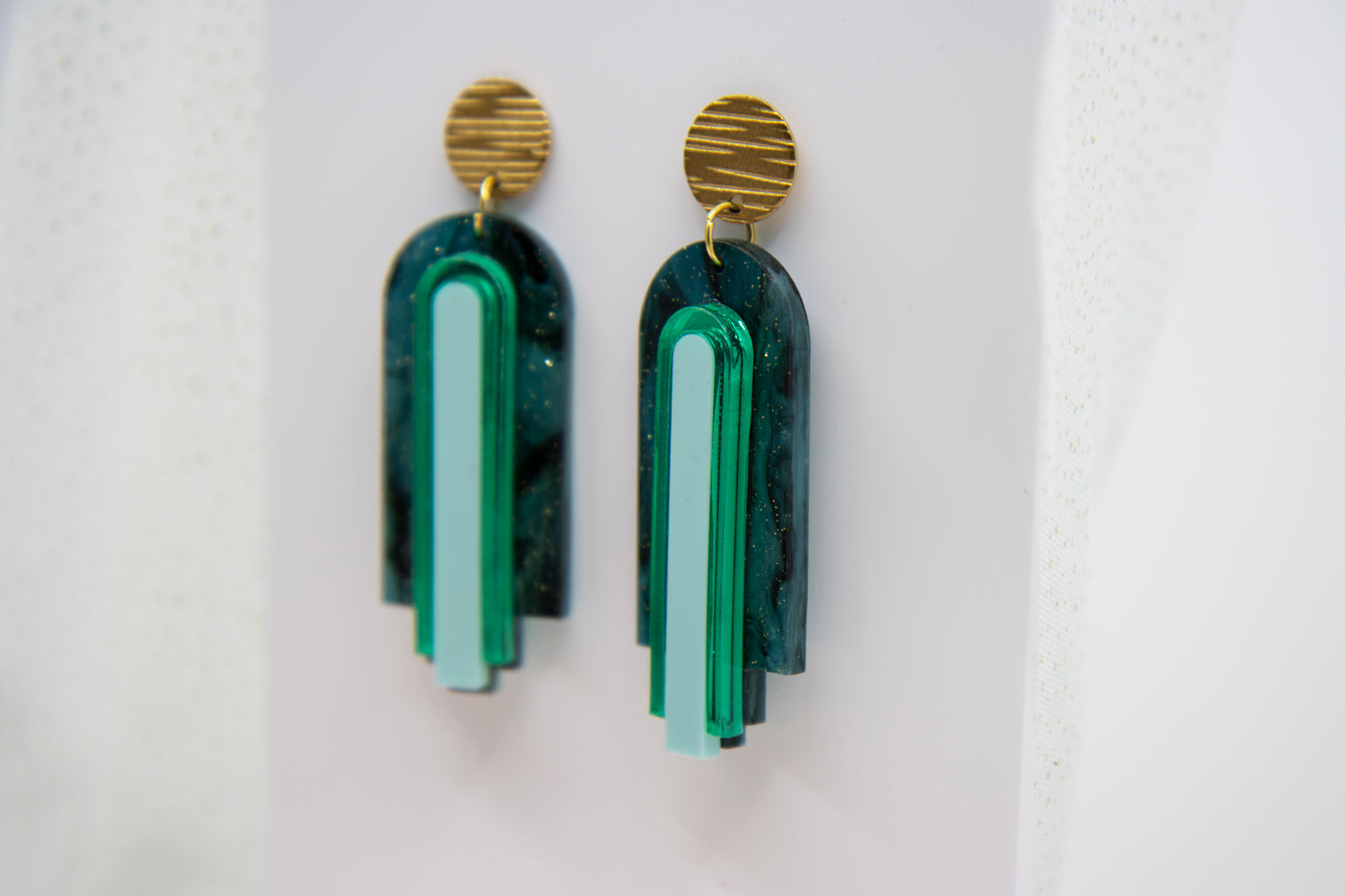 Artdeco earrings “GINA” – EMERALD EDITION