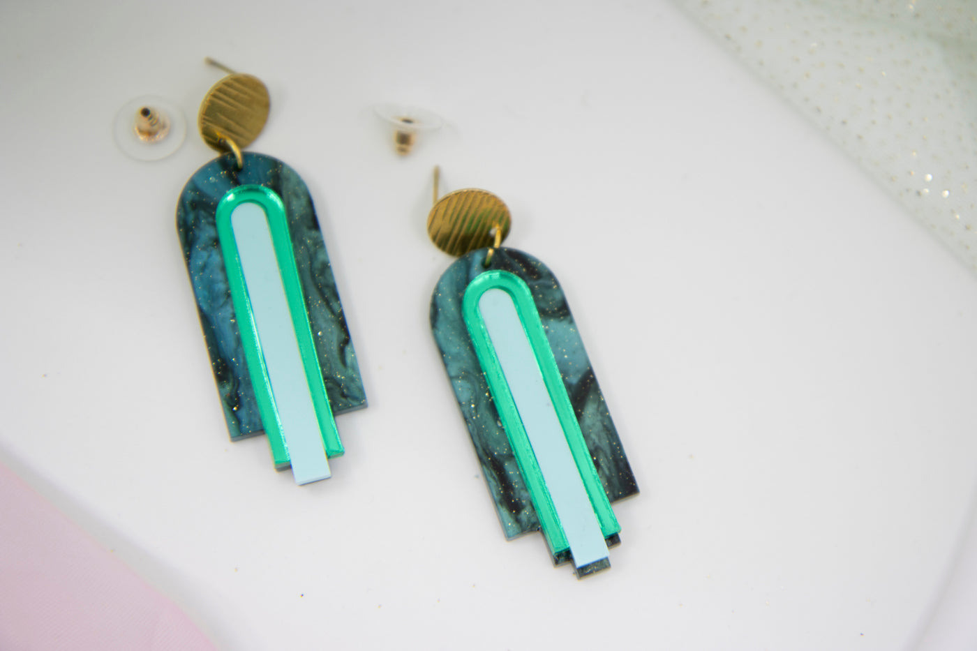 Artdeco earrings “GINA” – EMERALD EDITION