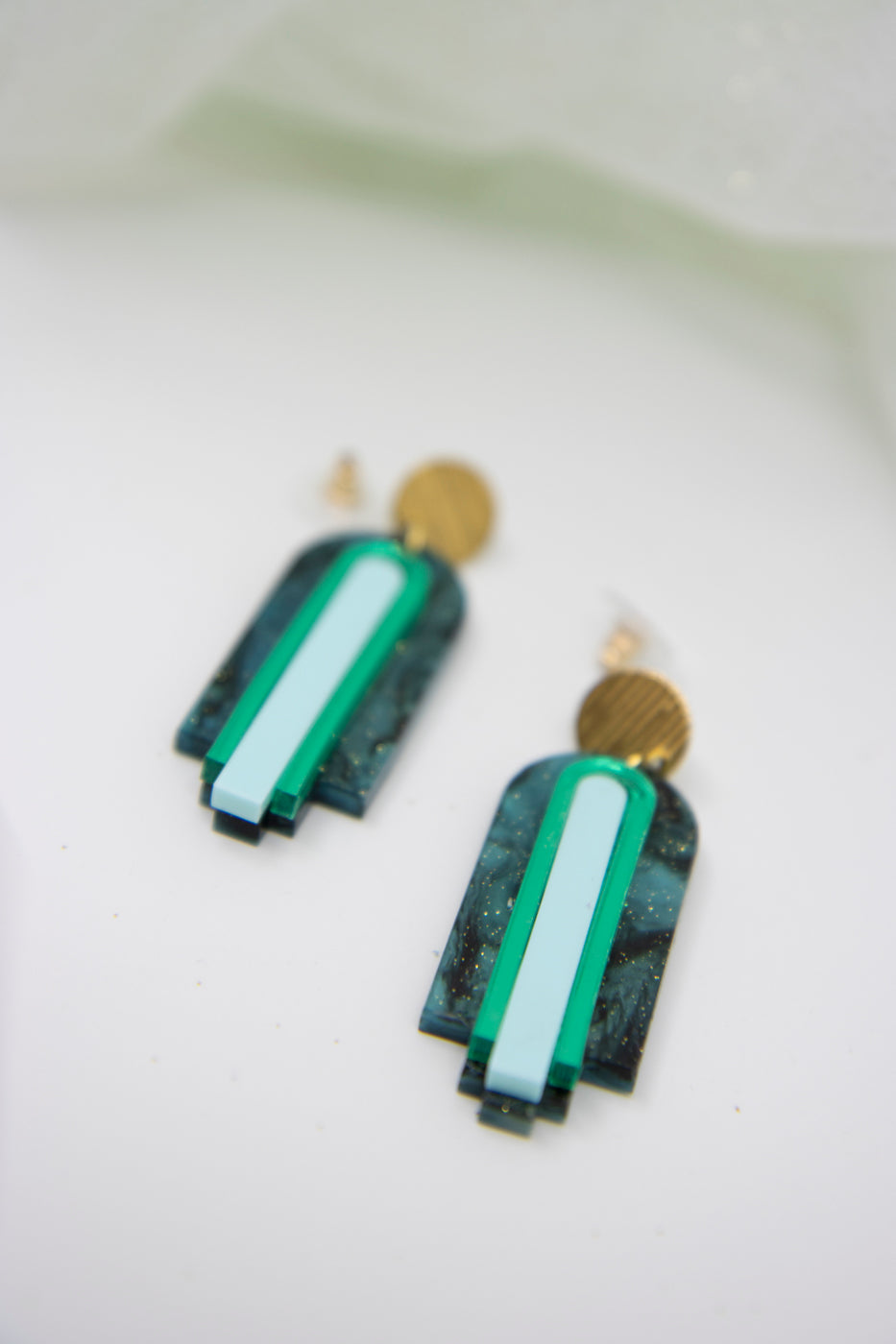 Artdeco earrings “GINA” – EMERALD EDITION