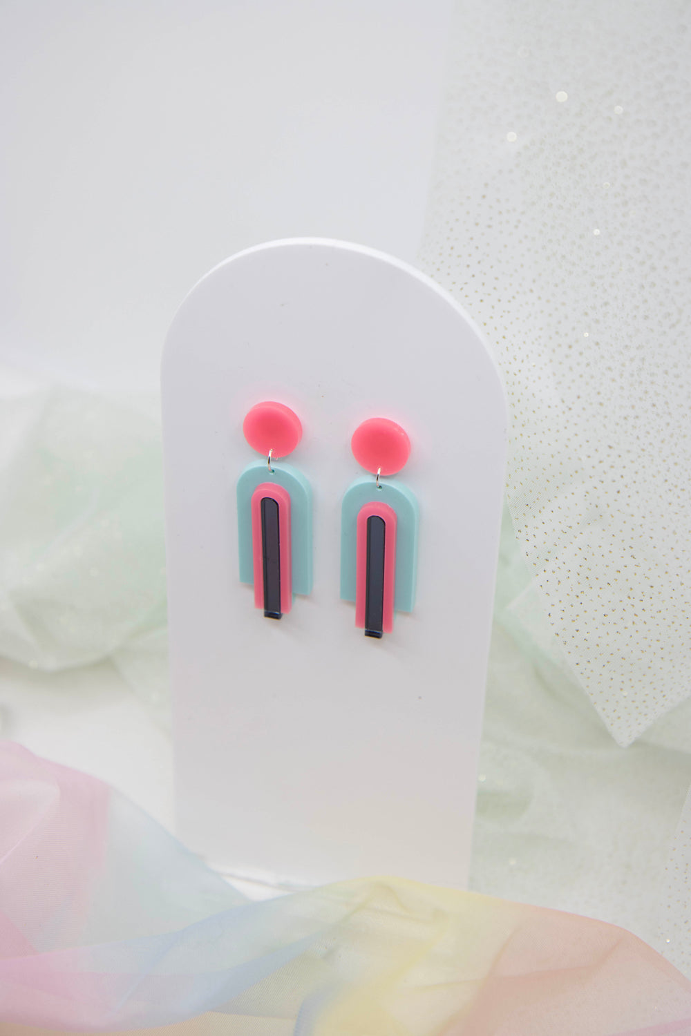Geometric statement earrings "GINA" – in arch design