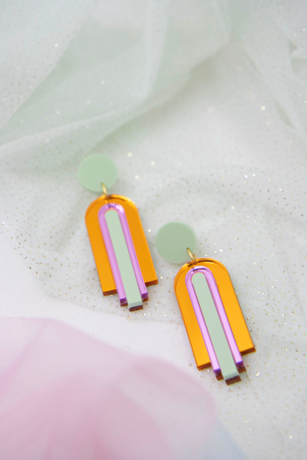Earrings laser acrylic “GINA” – arch design