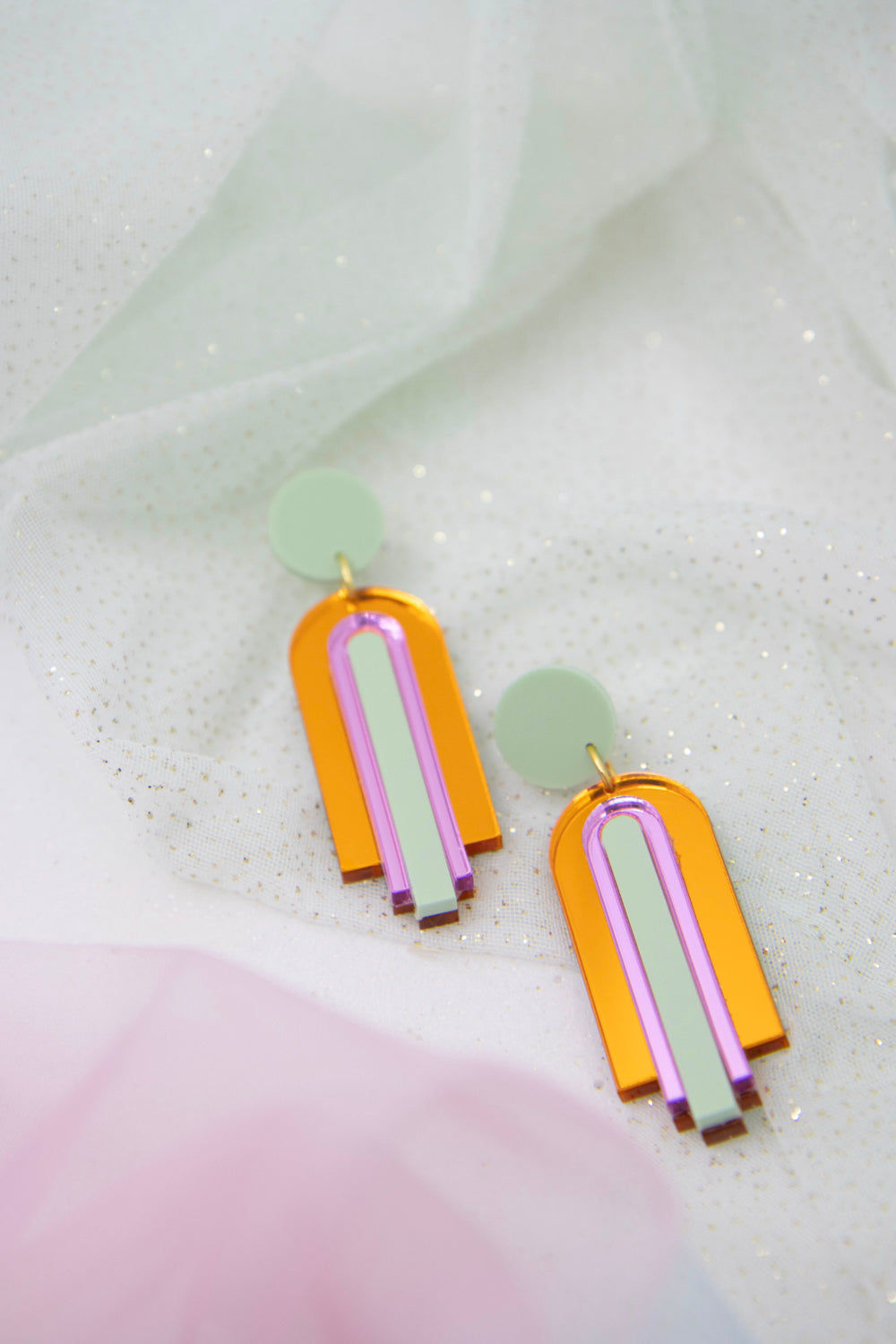 Earrings laser acrylic “GINA” – arch design