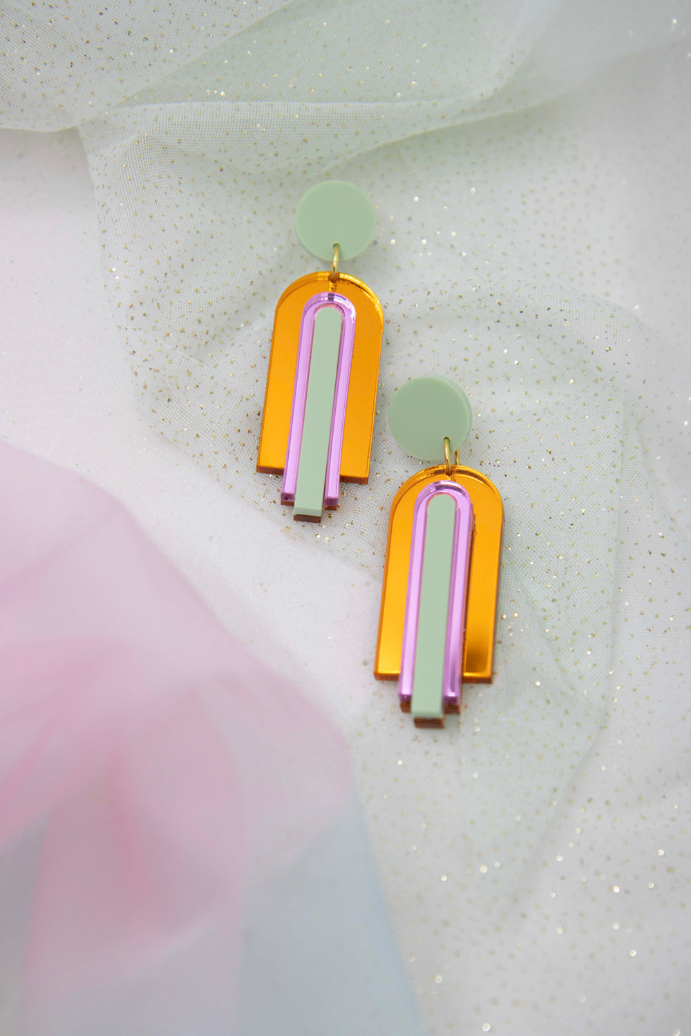 Earrings laser acrylic “GINA” – arch design