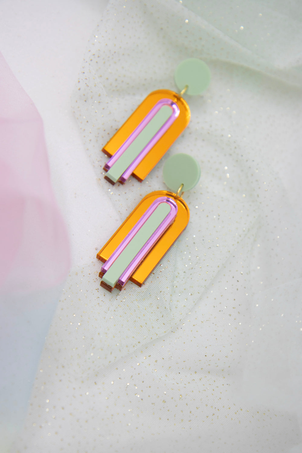 Earrings laser acrylic “GINA” – arch design