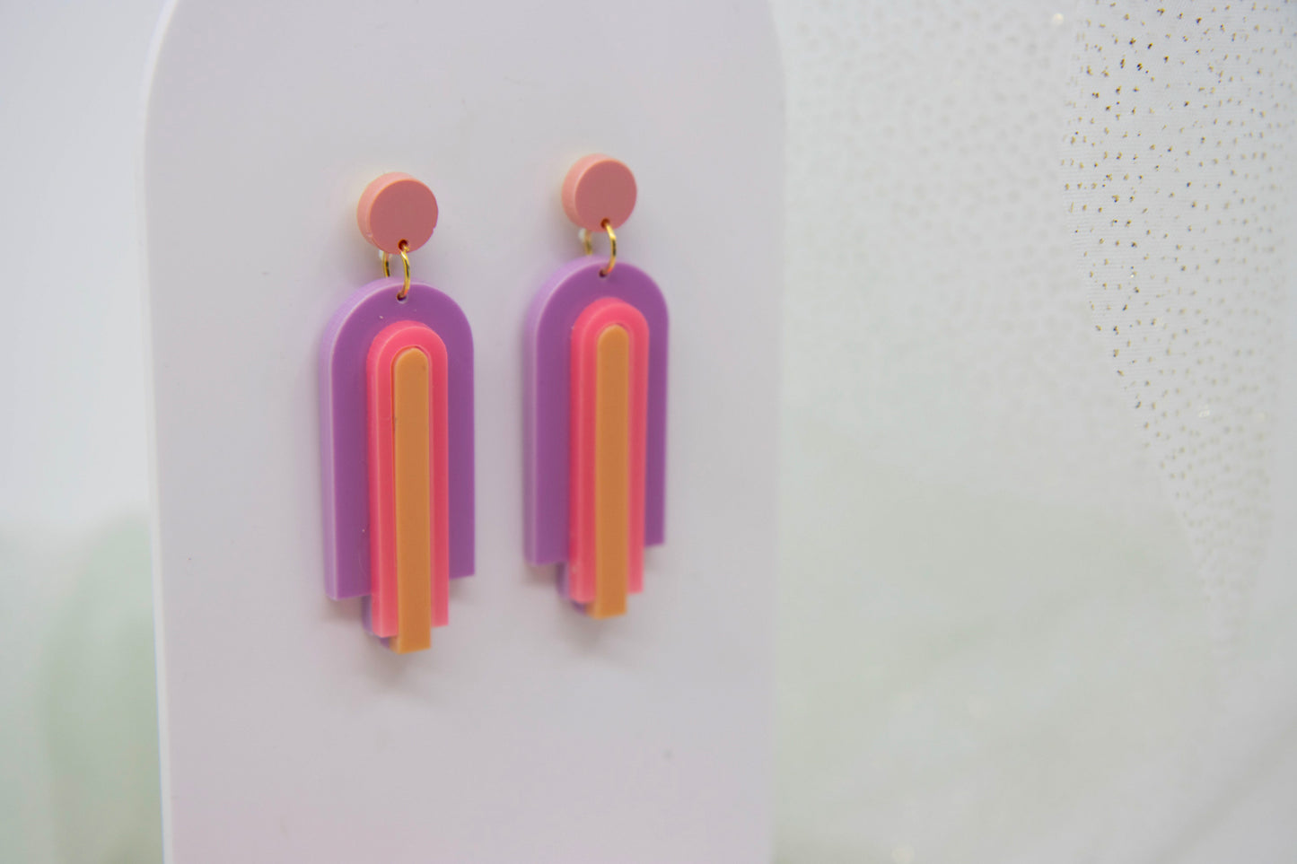 Geometric statement earrings "GINA" – laser cut arch