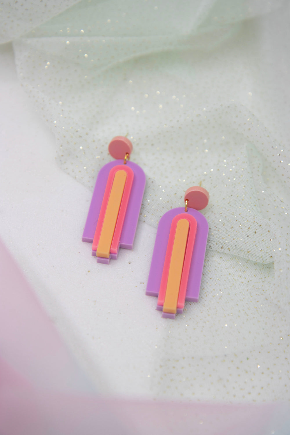 Geometric statement earrings "GINA" – laser cut arch