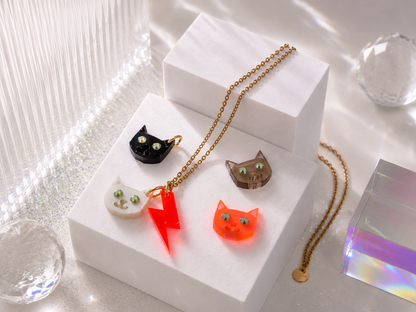 KATZE Kette mit Acrylglas-Charm und Strassaugen