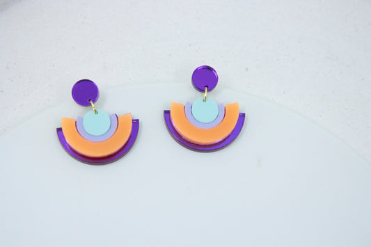 Dopamine Ohrringe BINA – neon orange ultraviolett