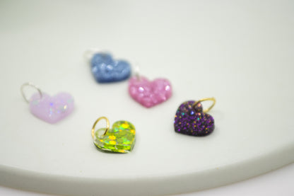 GLITZER Midi Herz Anhänger für Ketten