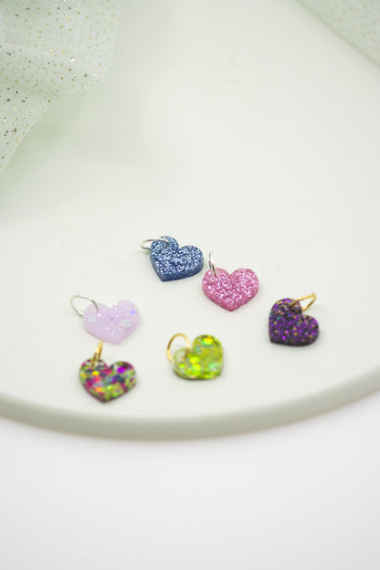 GLITZER Midi Herz Anhänger für Ketten