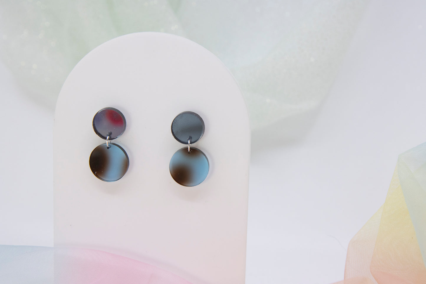 Elegante Schildpatt Ohrstecker "NENA" mit Spiegeleffect