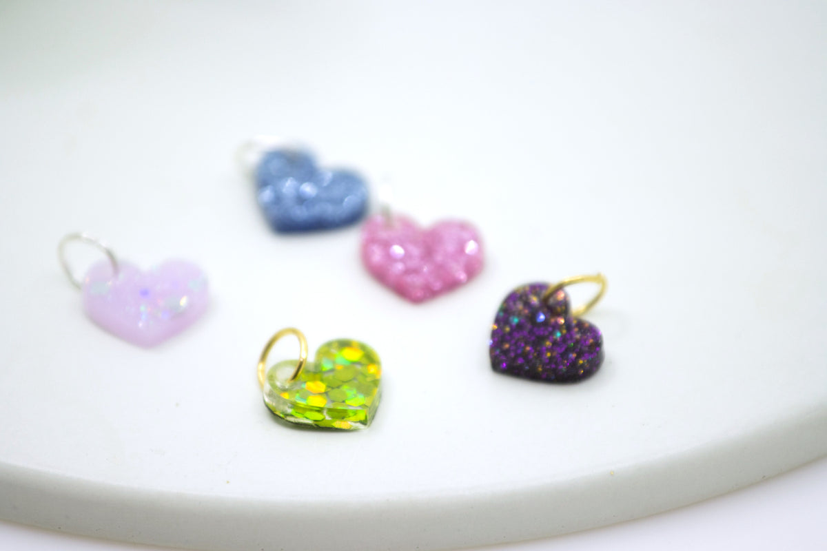 Midi Herz Glitter Anhänger aus Acrylglas