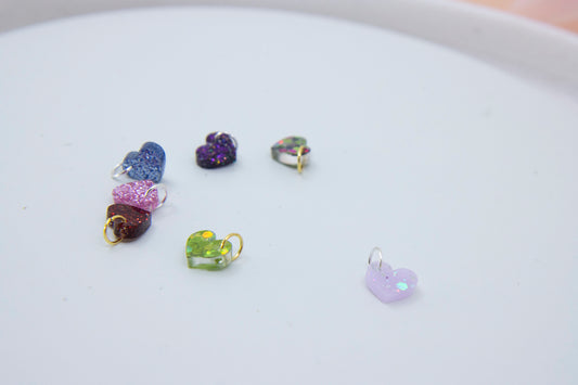 GLITZER Mini Herz Anhänger für ketten - Design für jeden Tag