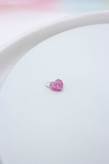 GLITZER Mini Herz Anhänger für ketten - Design für jeden Tag