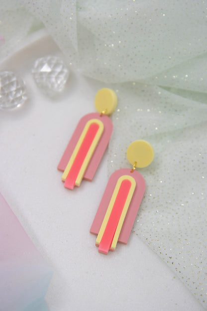 Acrylschmuck Ohrringe geometrisch "GINA" – Peach
