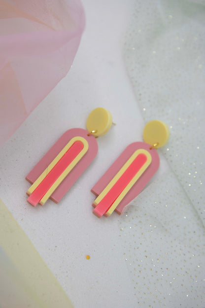 Acrylschmuck Ohrringe geometrisch "GINA" – Peach