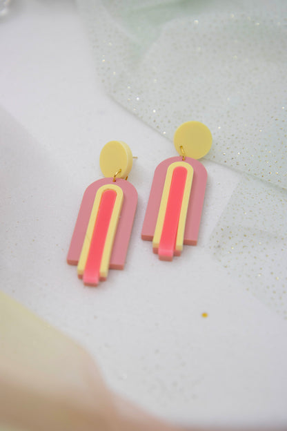 Acrylschmuck Ohrringe geometrisch "GINA" – Peach